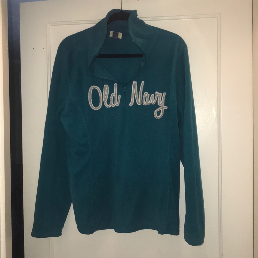Old Navy teal fleece pullover 1/4 zip sweatshirt